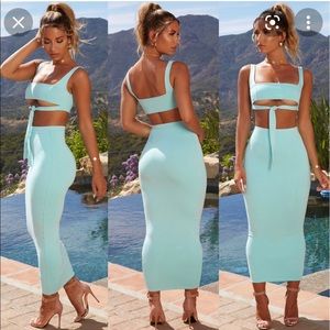 Oh Polly Crop Top Skirt Set (US 2)